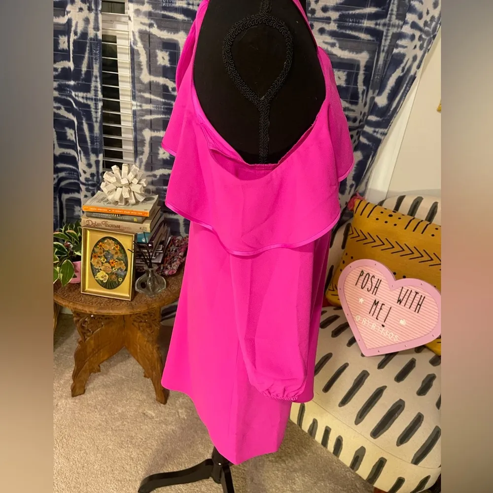 NWOT Lilly Pulitzer Abrielle Off The Shoulder Ruffle Mini Dress Dress Hot Pink - Image 7