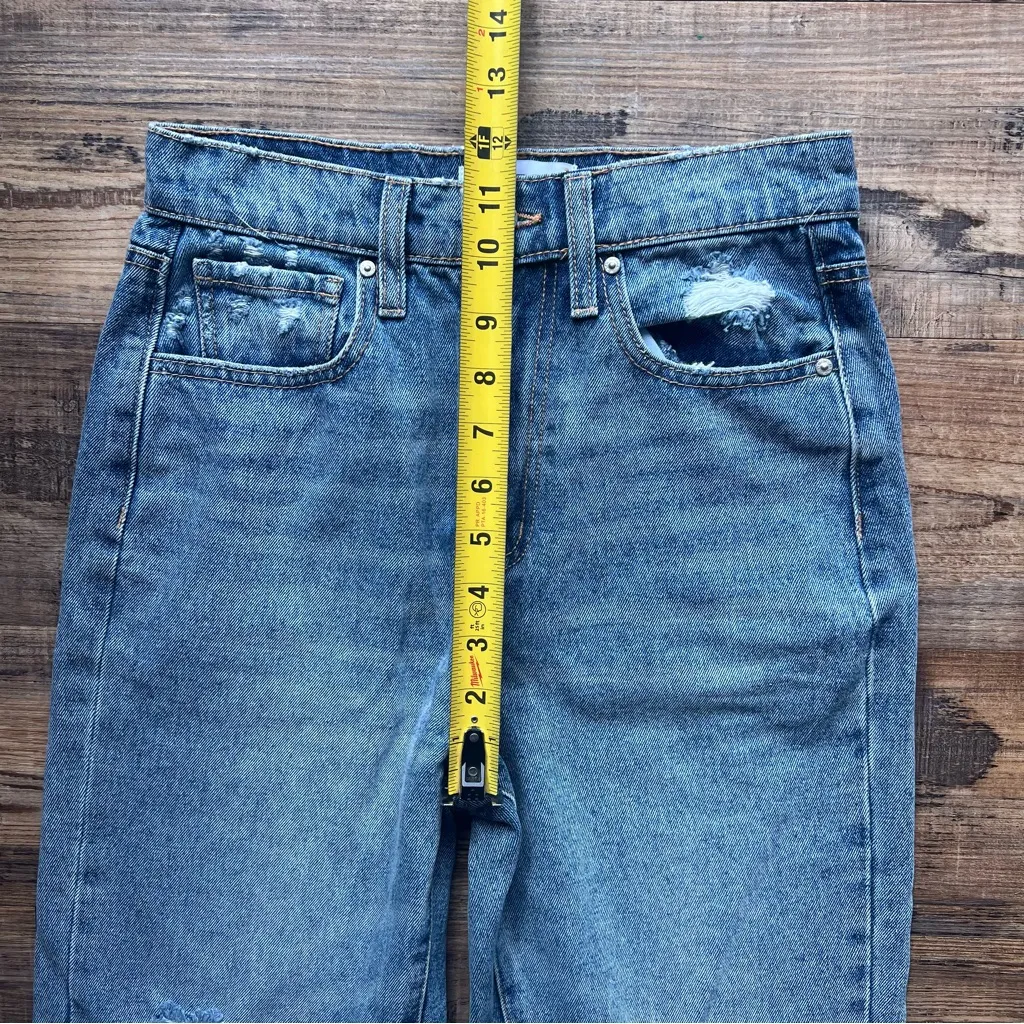 RSQ Women's Blue Straight Leg High Waist 90s Jeans Size 23 100% Cotton NWT - Image 4