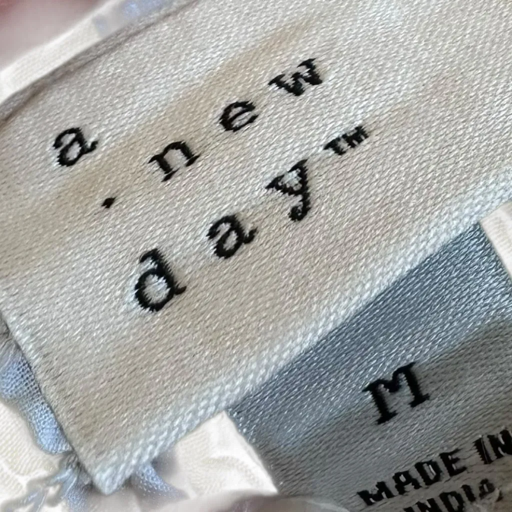 A New Day Yellow White Striped Maxi Dress Sundress Strapless Cotton Size Medium - Image 7