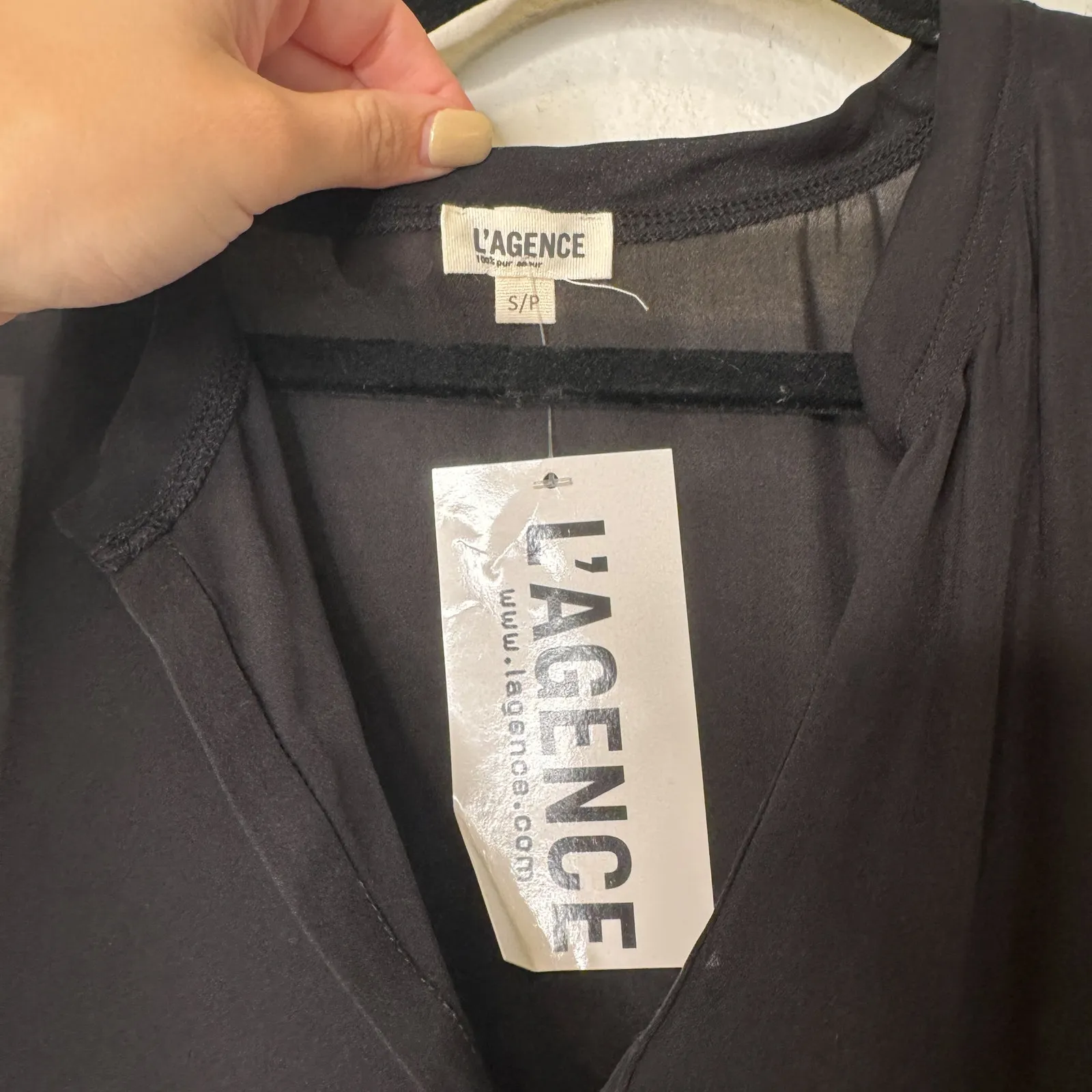 L'agence Black Chiffon Sleeveless Top - Image 4