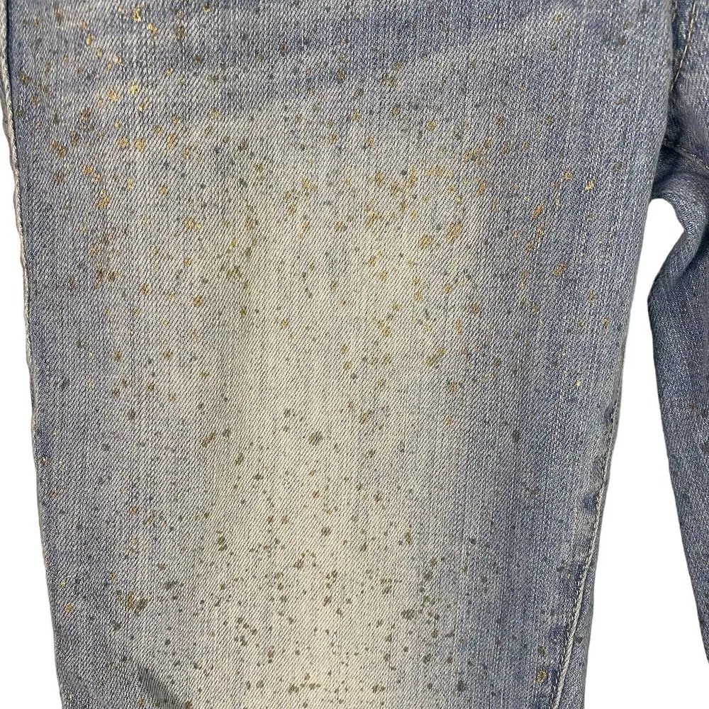 True Religion Jeans Women's Cameron Slim Boyfriend Rare‎ Gold Fleck Mid Rise 27 - Image 7