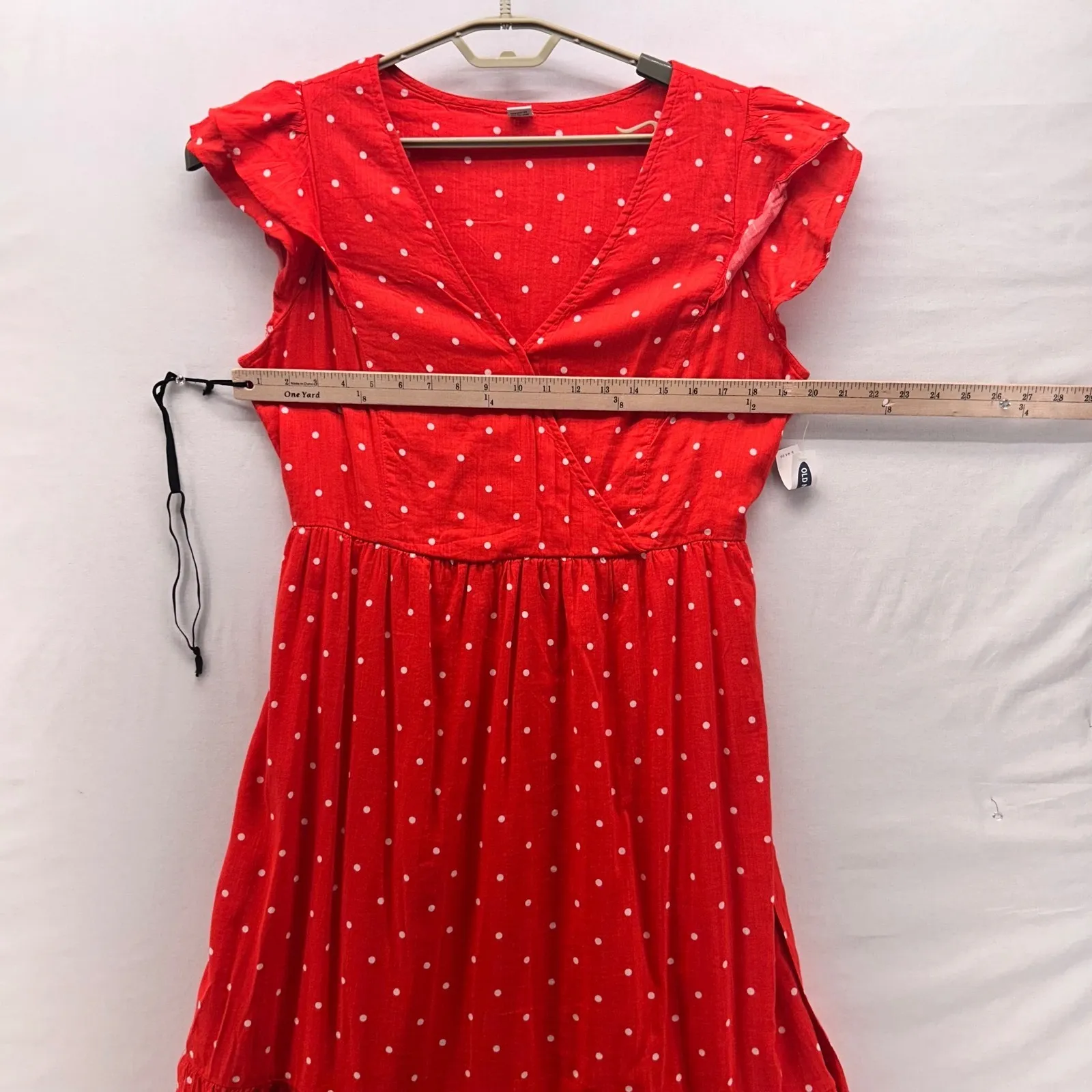 Old Navy Polka Dot Wrap Dress Red Large - Image 13