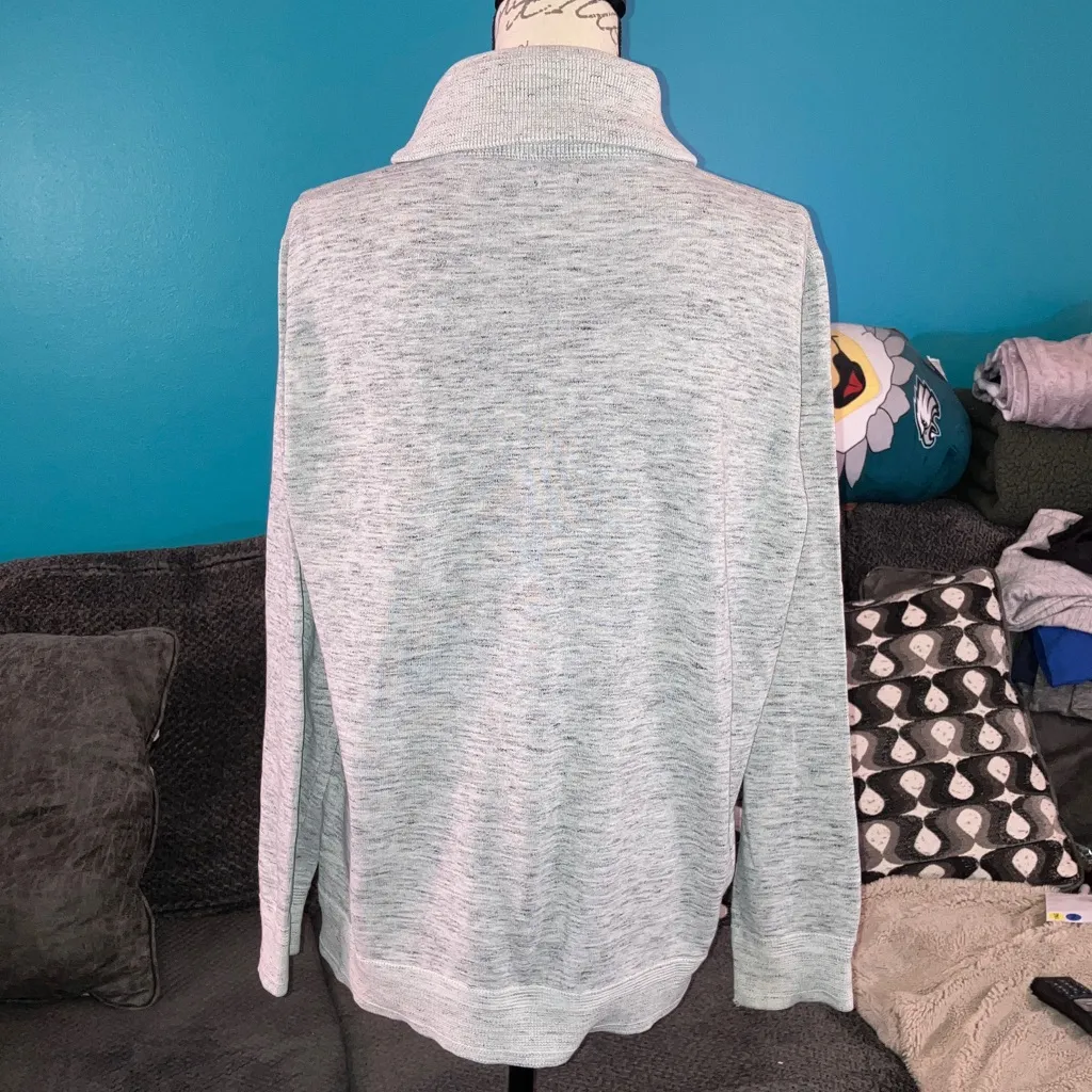 J. Crew 100% Cotton Gray Shawl Collar Pullover Sweater, XL - Image 5