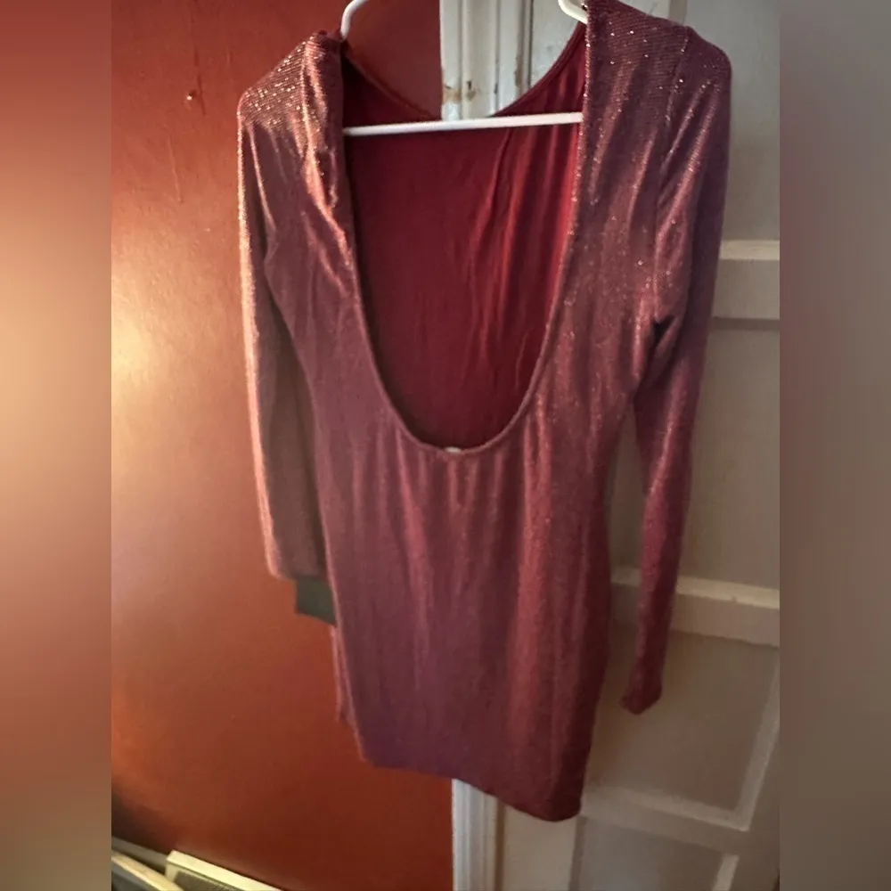 Lulus Gift of Love Red and Silver Backless Long Sleeve Bodycon Dress - Image 9