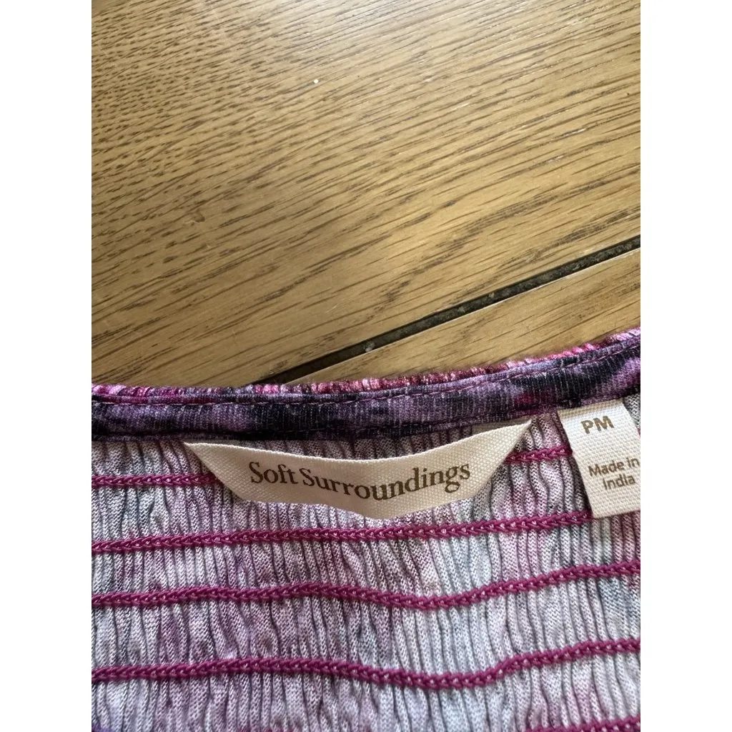 Soft Surroundings Beunissima Smocked Midi Dress Size Medium Petite Stretch Beach - Image 3