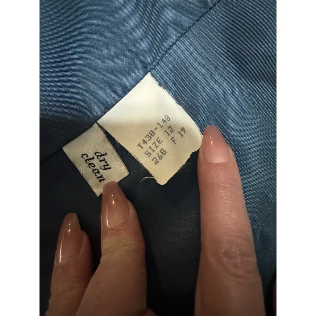 PENDELTON Blazer Jacket Women Size 12 Blue 100% Virgin Wool Made‎ In USA Vintage - Image 11