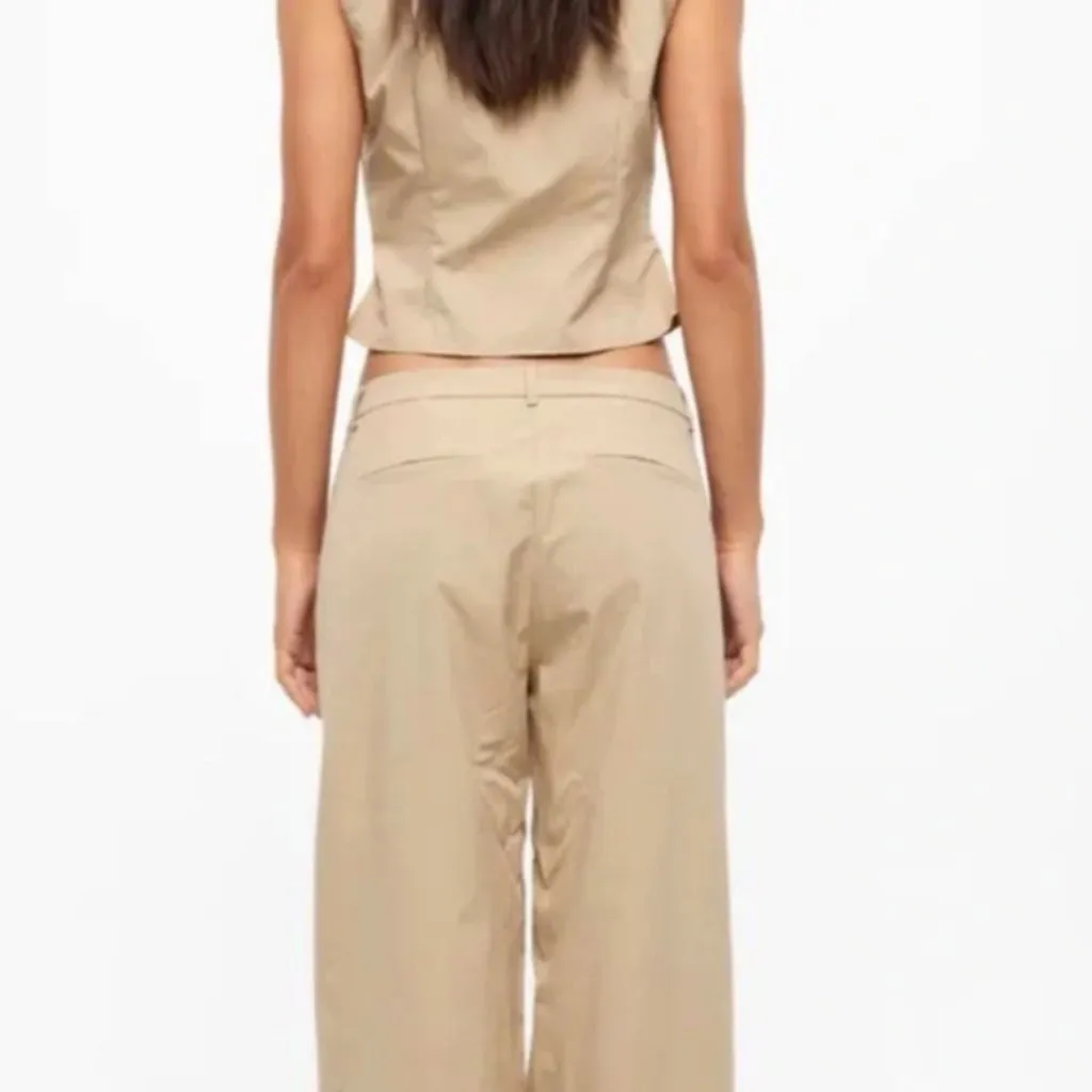 Lioness Khaki Wide Leg Dress Pants Size XS - Image 3