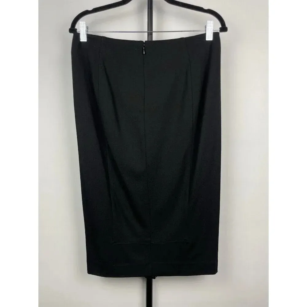 CAbi 550 Seamed Pencil Skirt‎ Womens Black Stretch Knit Back Zipper Size 8 - Image 4