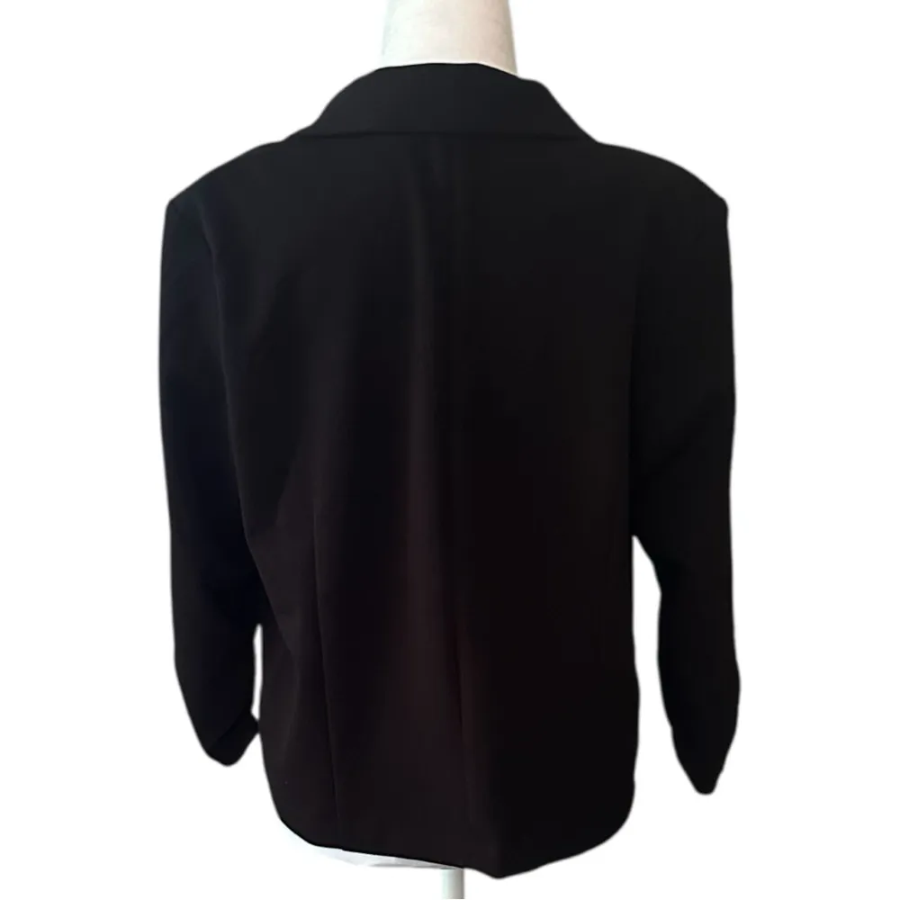 Black Tailored Blazer with Notched Lapel large - Image 2