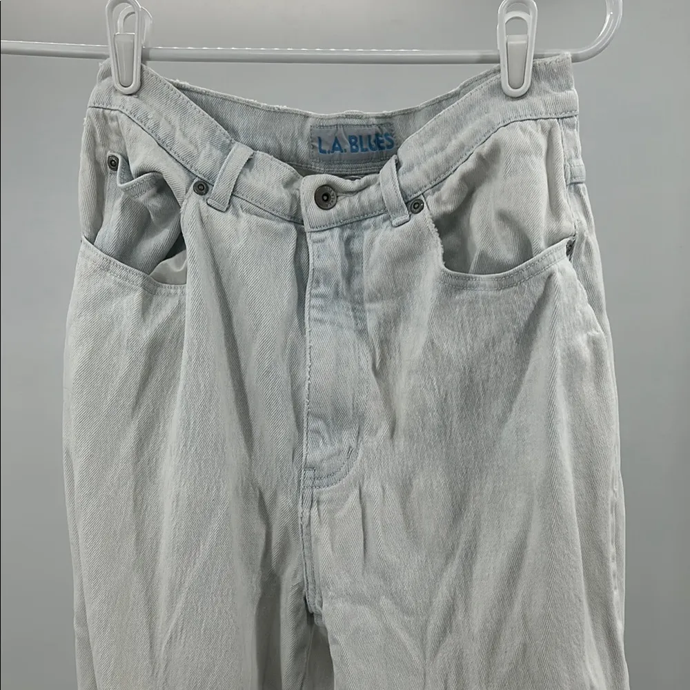 L.A. Blues White High Rise Jeans Relaxed Fit 12 bleach washed 90s retro denim - Image 7