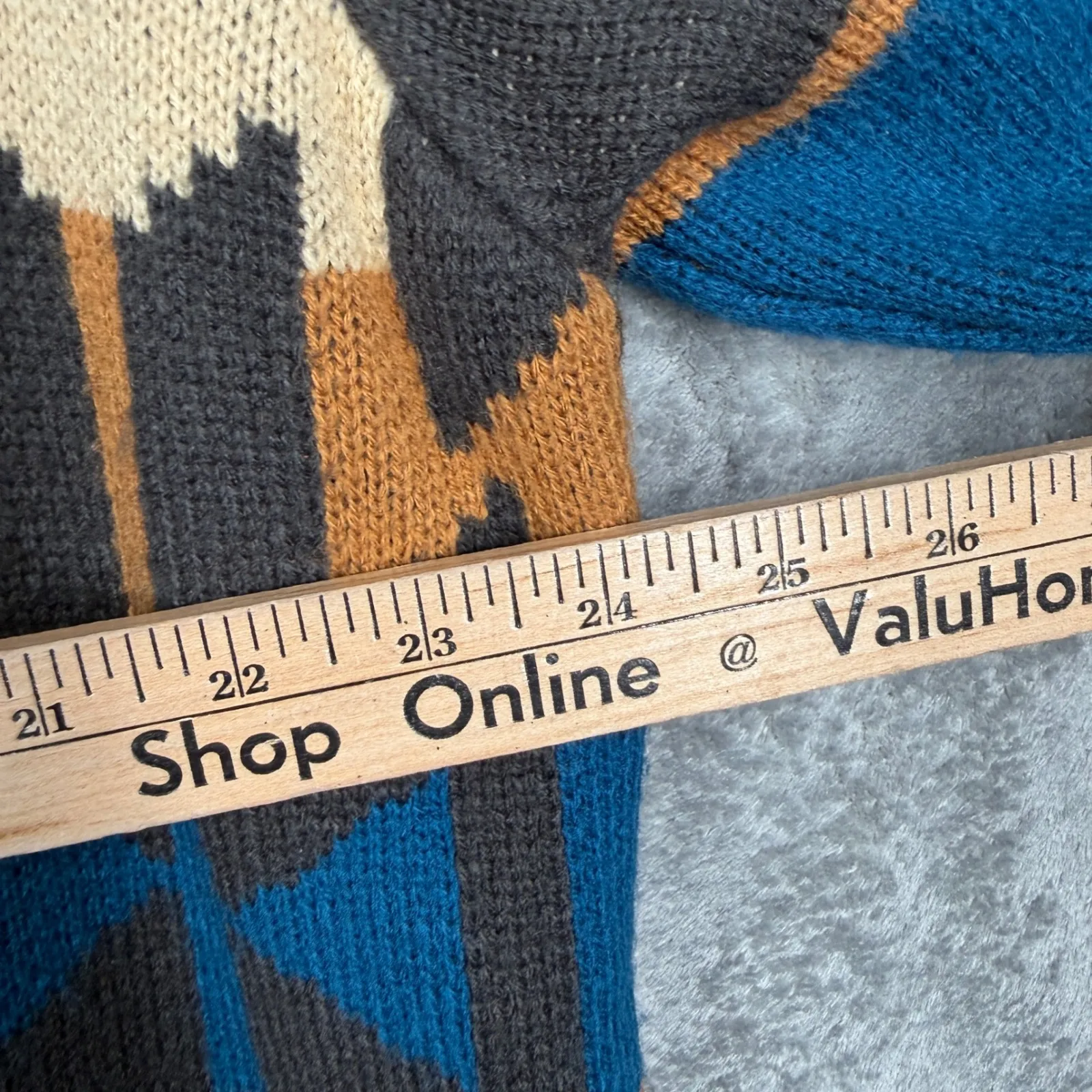 Telluride Clothing Co Large Aztec Cardigan Sweater Southwest Tribal Boho Western Gray - Image 11