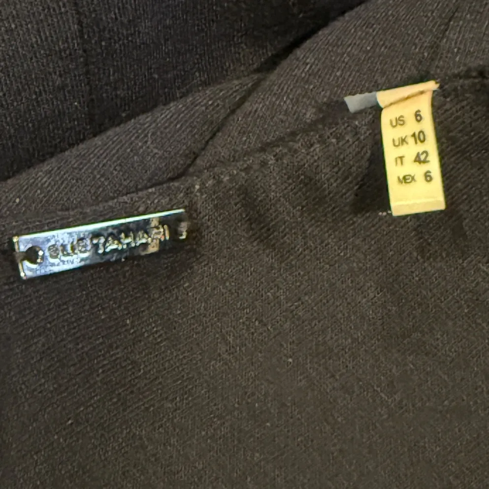 Elie Tahari Sleeveless Sheath Dress Key Hole Front Lined Back Zip Up 6 Navy Blue - Image 7