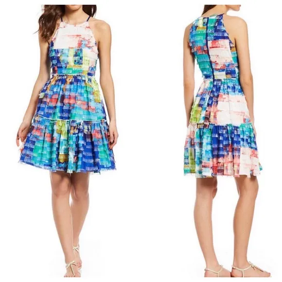 Badgley Mischka Blair Fringe Tiered Dress Sz 0 NWT - Image 2