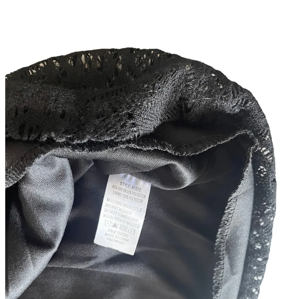 Ocean Drive Black Lace Sun DRESS Small Womens Tank Fit Flare Sleeveless Mob Wife - Image 9