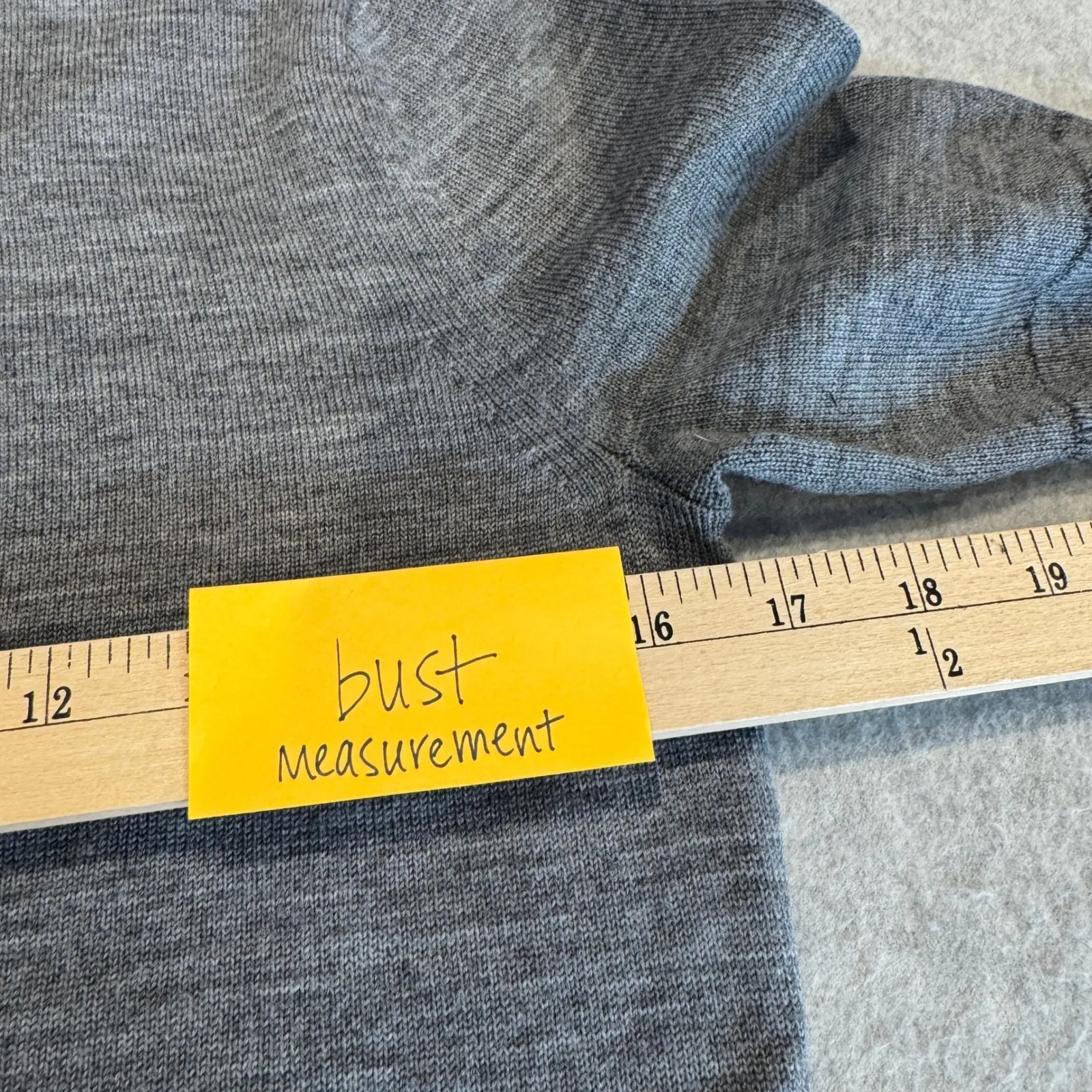 LL Bean Merino Wool Short Sleeve Turtleneck Sweater Womens Small Gray Capsule - Image 10