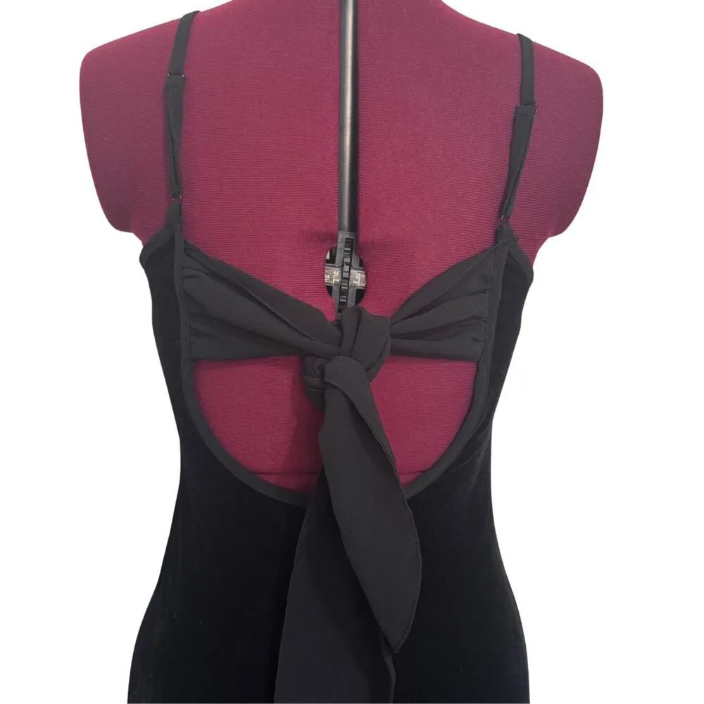 BAND OF THE FREE Girl Crush Black Stretch Velvet Midi Slip Dress NWT Medium - Image 9