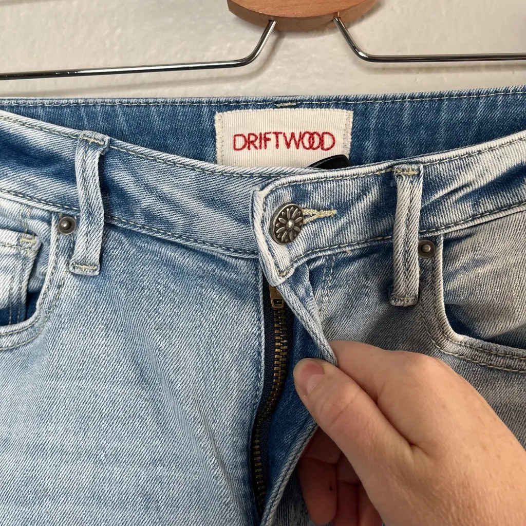 Driftwood Womens Jackie High Rise Slim Leg Embroidered Jeans Size 27 - Image 3