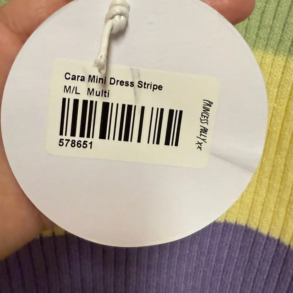 Princess Polly Cara Sweater Mini Dress Pastel Pink Yellow Green Stripe Size  M/L - Image 8