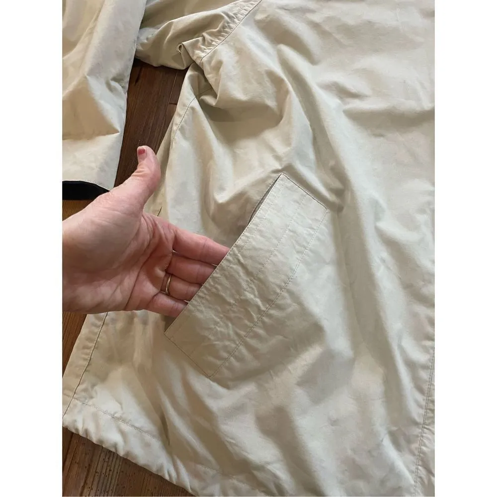 Vintage Talbots Womens khaki Rain Coat size large - Image 5