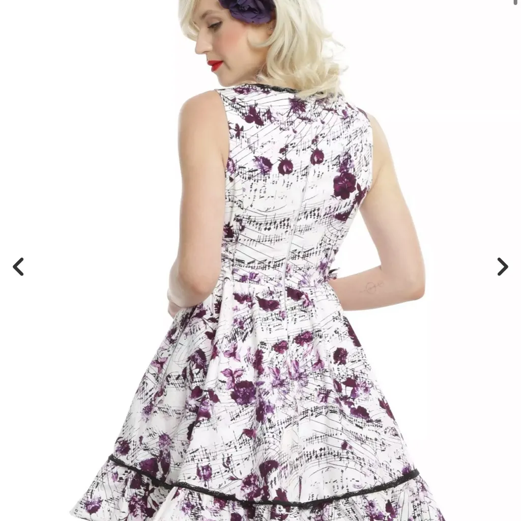 Hot Topic Rose Music Notes Dress Gothic Corset Ruffle Hem Grunge Y2K Fairycore S - Image 2