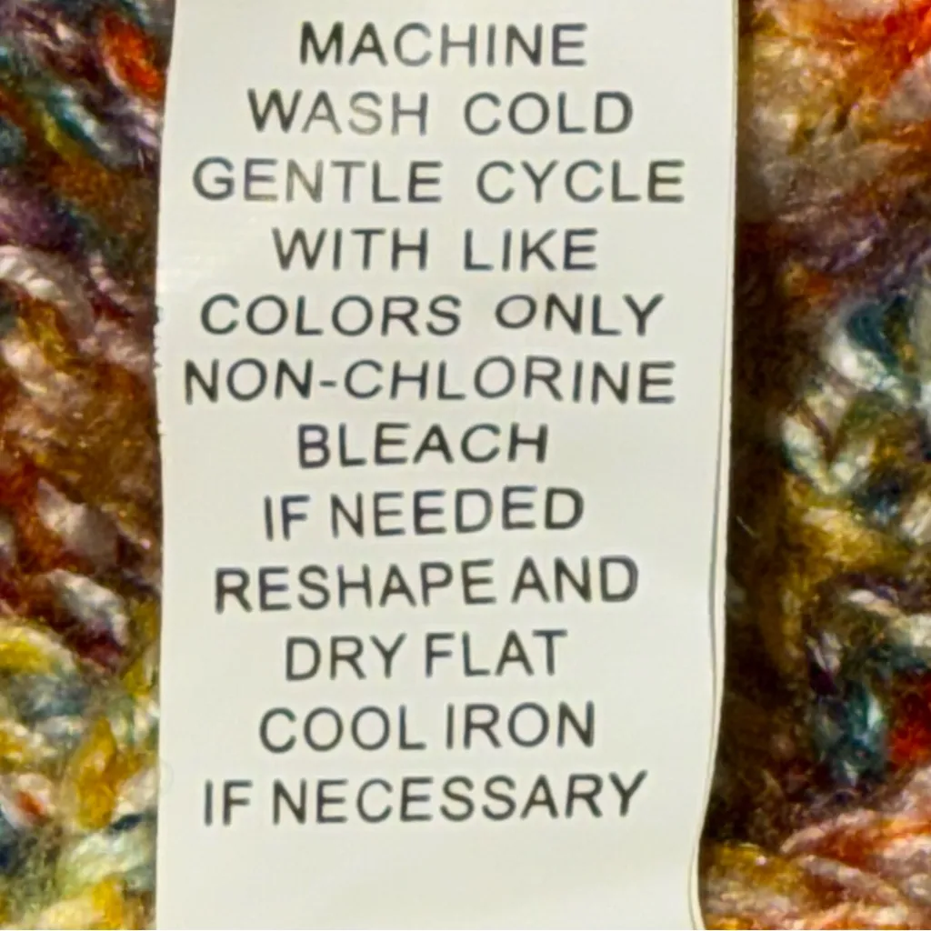 Ella Rose Acrylic Multicolor Knit Sweater Boxy Oversized Large Womens Sweater Red - Image 9