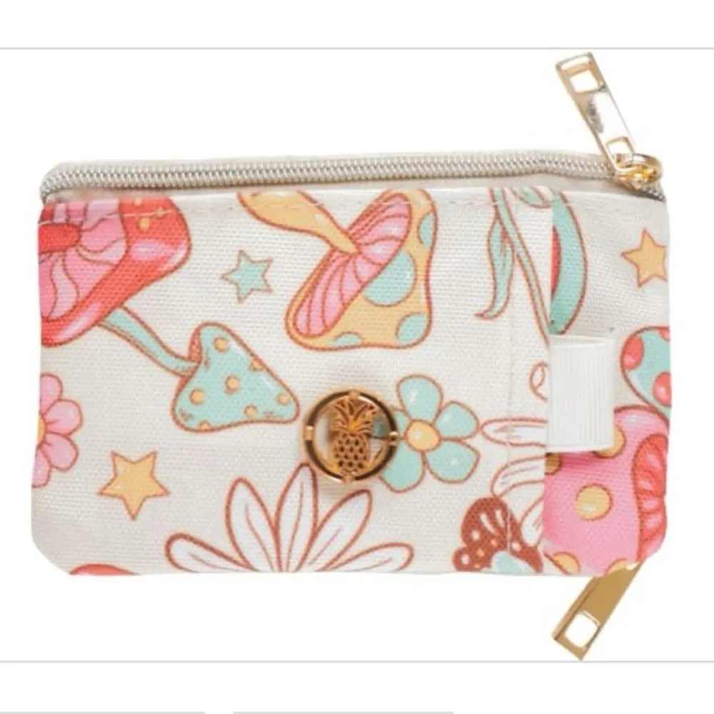 Simply Southern Peace Print ID Wallet – Mushrooms Floral Zip Coin Purse NWT - Image 2