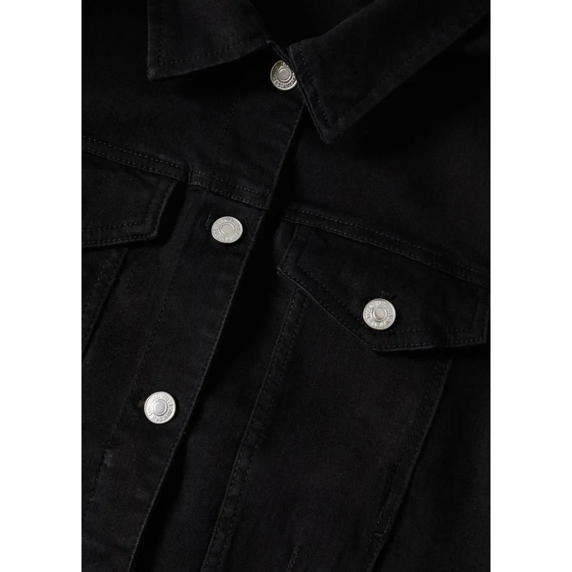 Mango Black Denim Jacket 2XL Casual Classic Grunge Chic NWT Size 2XL - Image 2