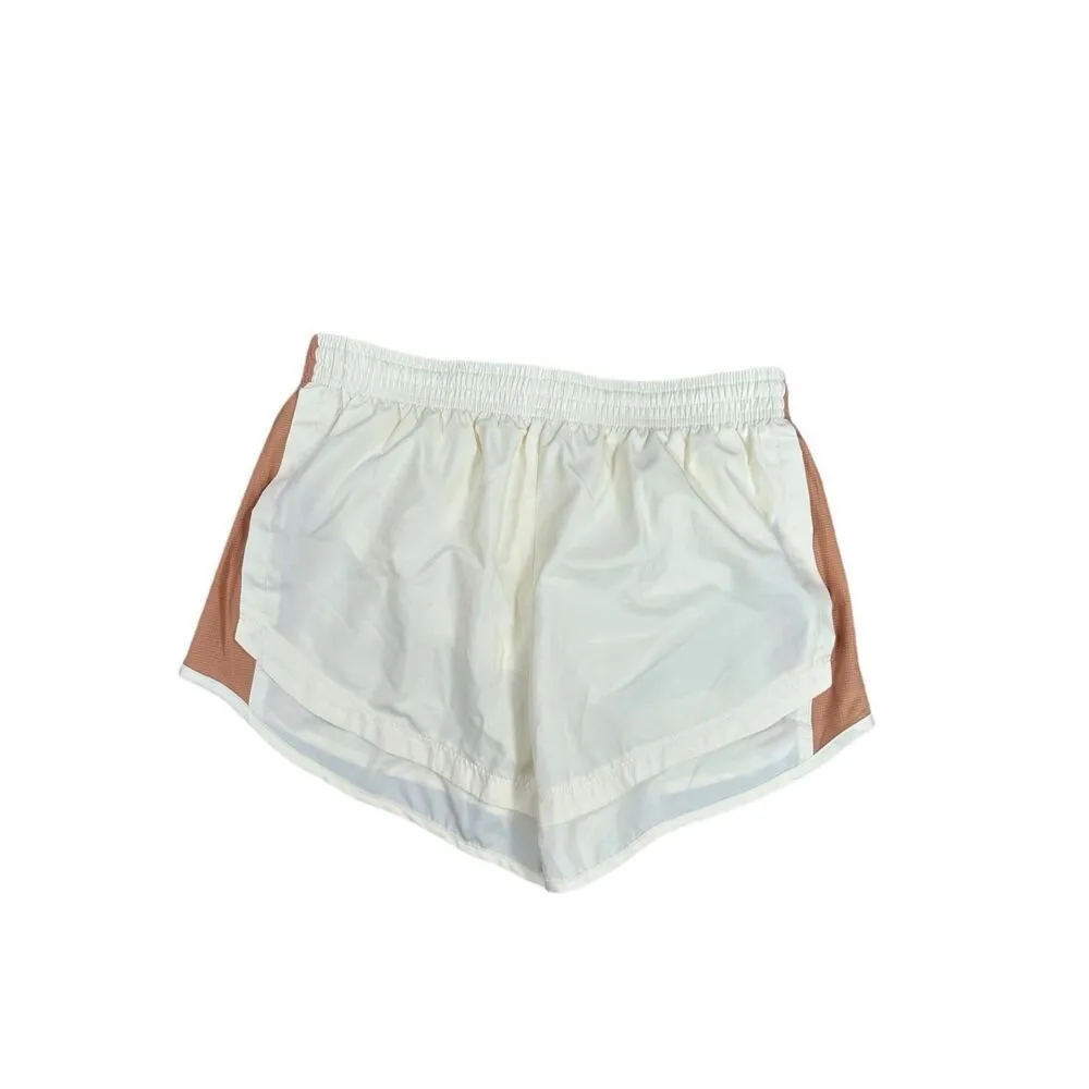 Nike Women's M Dri-fit Tempo Running Shorts Cream Tan Brown Brief Lined Athletic - Image 2