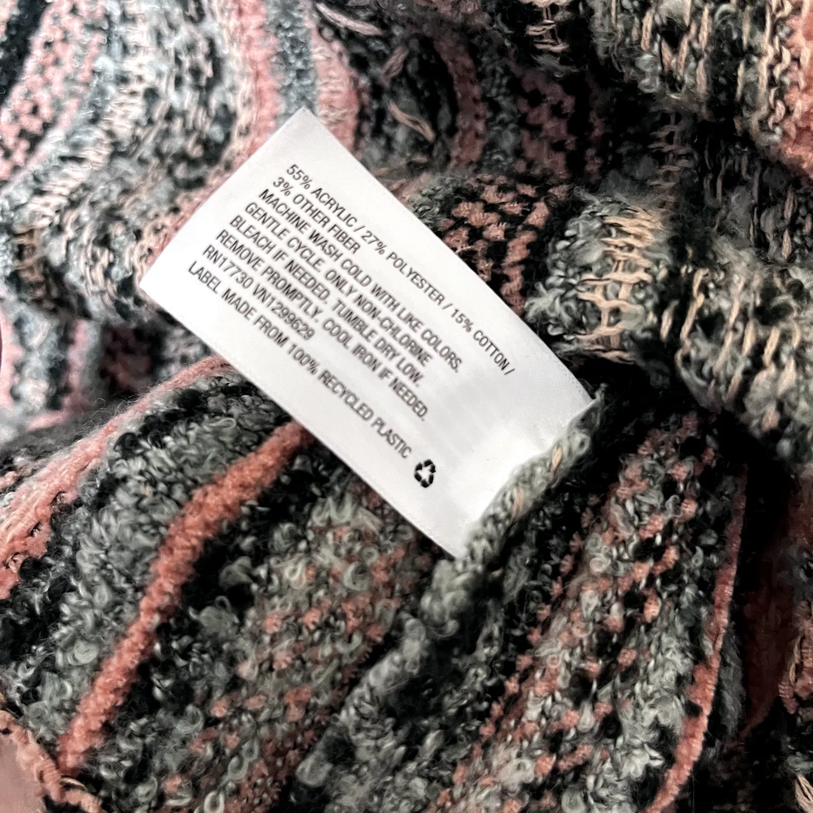 Knox Rose Womens Sweater Textured 3D Knit Cowl neck multi color sz S - Image 4