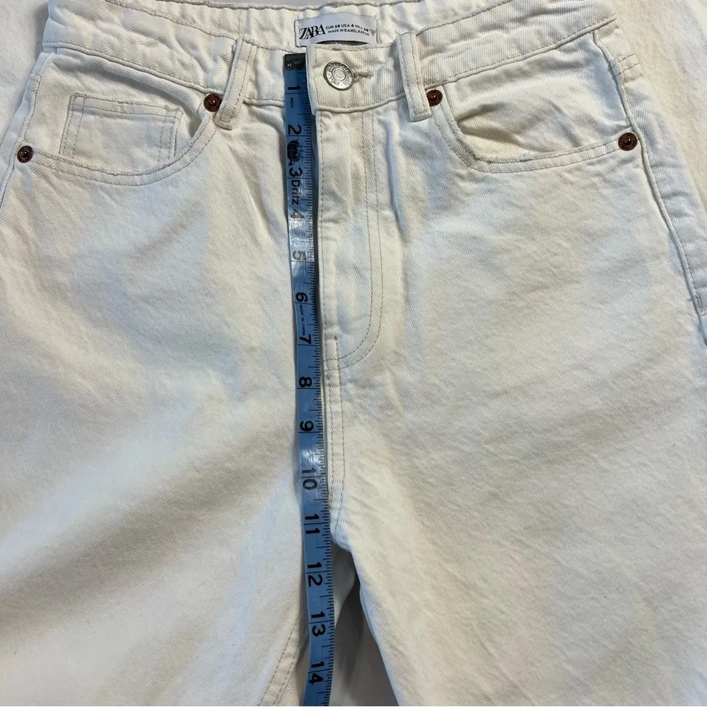 Women's Pants 4 White Denim High Rise Straight Leg Jeans - Image 4