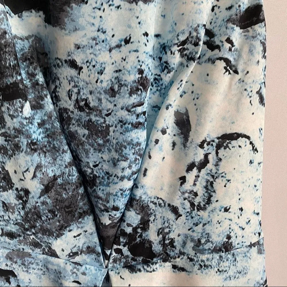 Keepsake Better Off Alone Romper Light Blue Small Sleeveless Open Back Pleated - Image 4