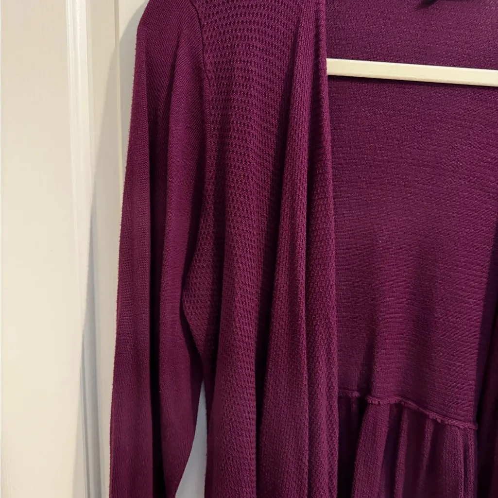 Torrid Open Front Drape Cardigan Burgundy Size 2X - Image 2