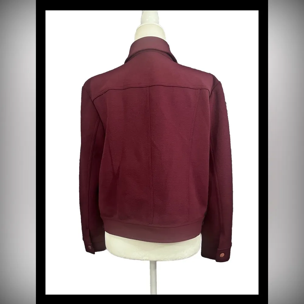 Ellen Tracy Eggplant Stretch Button Down Blazer Jacket Size Large - Image 3