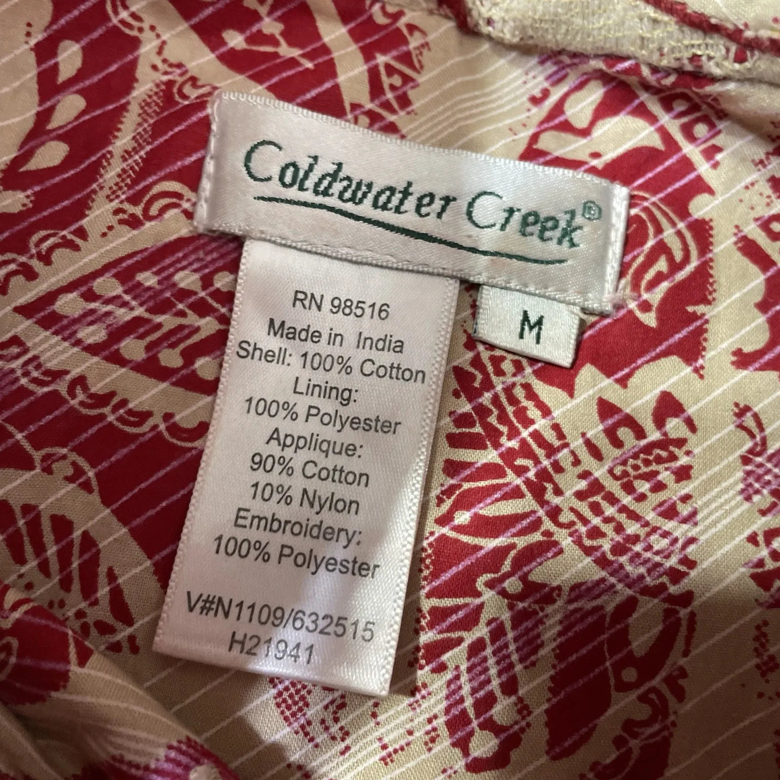 Coldwater Creek Womens Medium Quilted Patchwork Multicolor Jacket Artsy Boho - Image 4