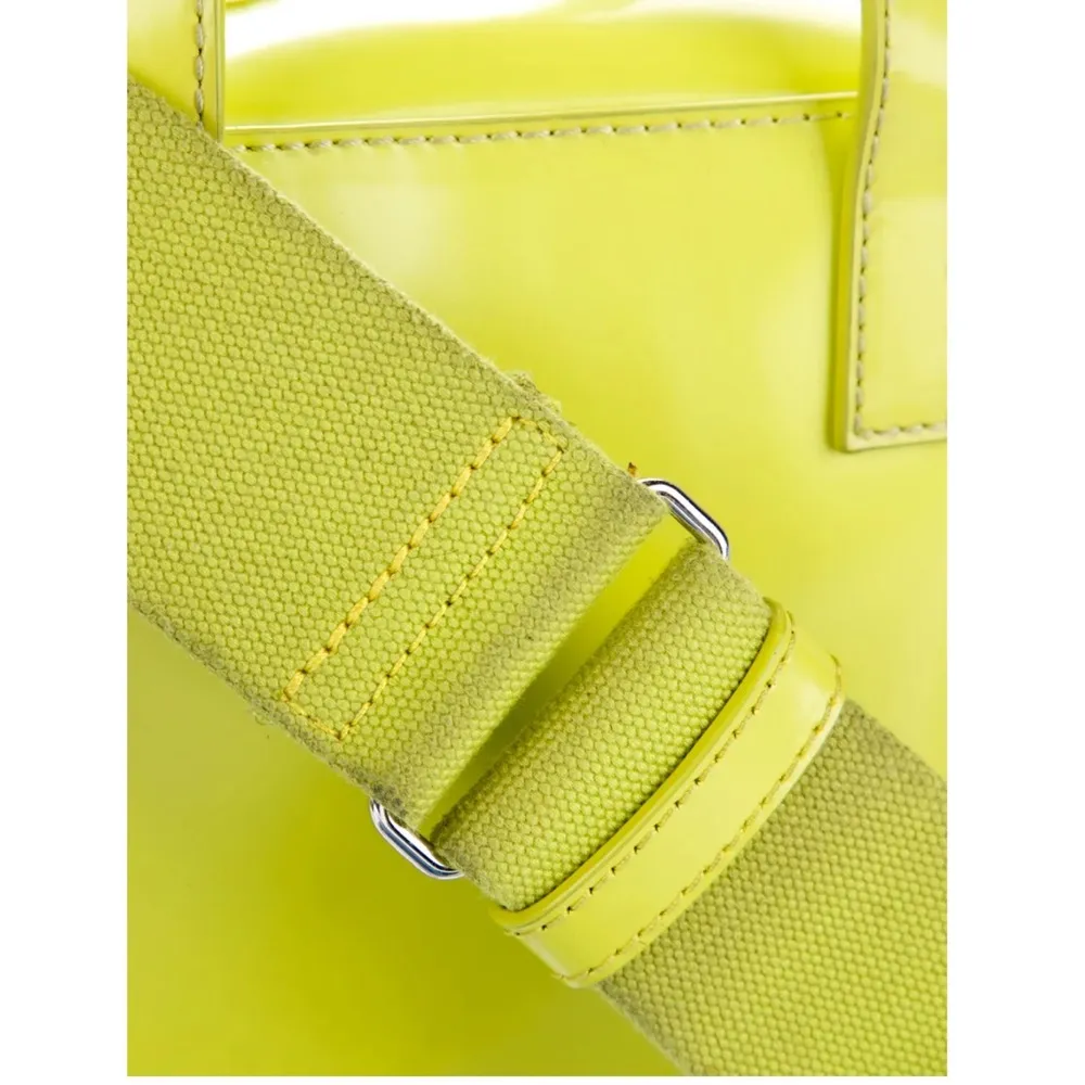 KARA Pinch Shoulder Bag Lemon Lime Yellow-Green Citrus Chartreuse Leather Neon - Image 6