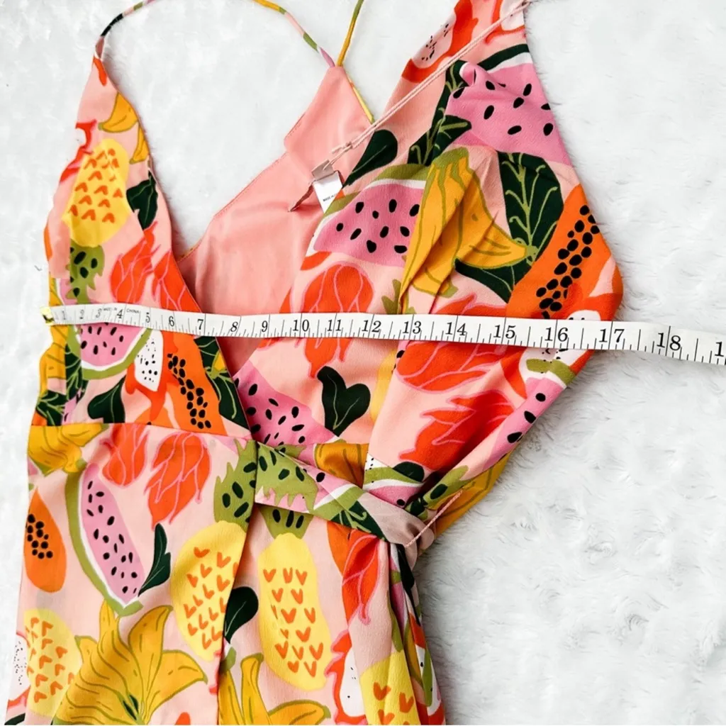 Anthropologie‎ HUTCH Tropical Fruit Maxi Wrap Dress XL - Image 3