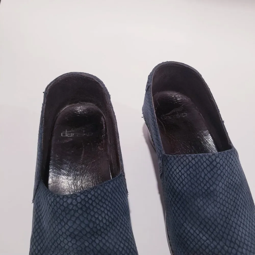 Dansko Blue Textured Slip on Clogs - Image 10