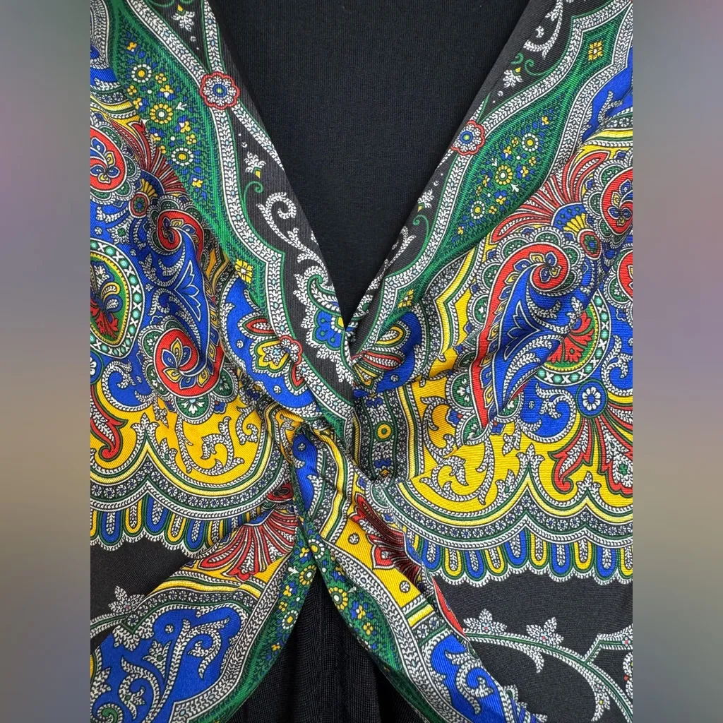 SANDRO Rabba Printed Satin Twill paneled Jersey Midi Dress Black size 6 $695 - Image 16