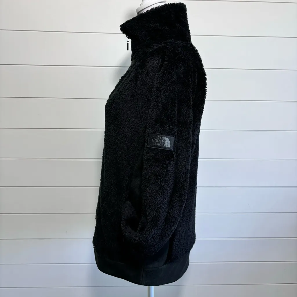 THE NORTH FACE SHERPA Fuzzy Black JACKET Full Zip with Pockets Women's Size M‎ - Image 3