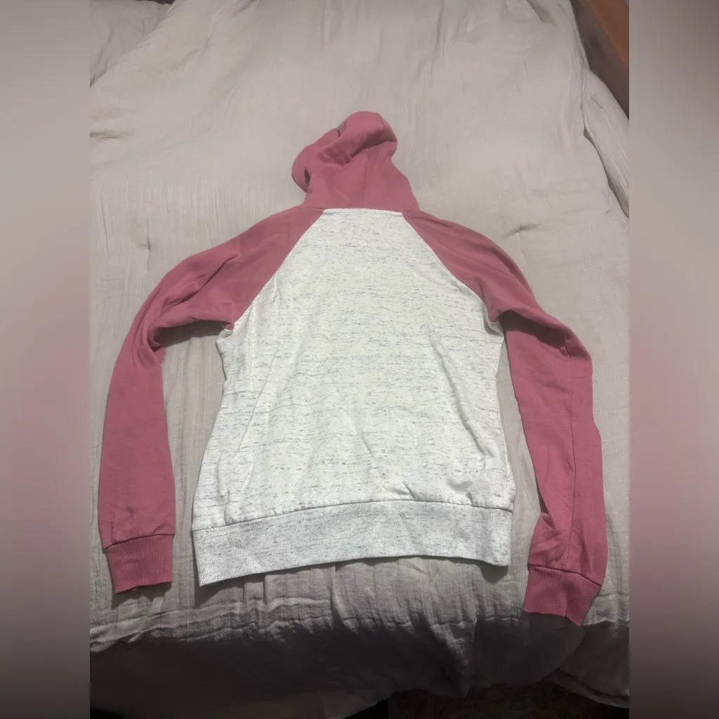 Heather grey & pink hoodie - Image 4
