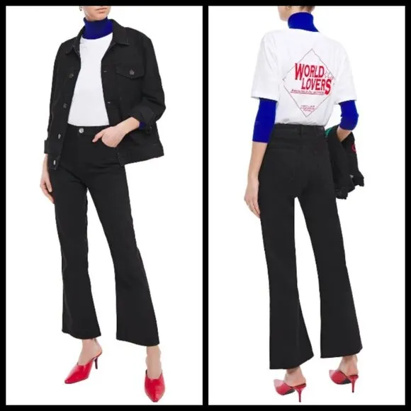 💕SANDRO💕 Rudolphe High Waist Flared Leg Jeans ~ Black 42 EU NWT - Image 2