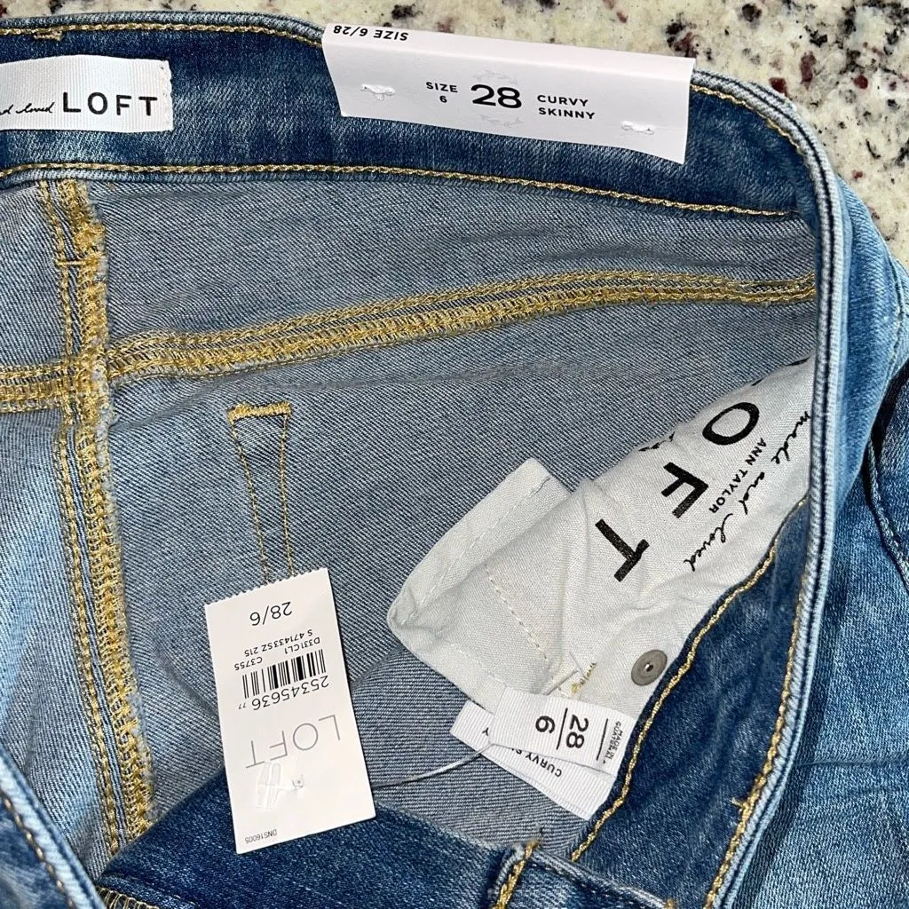 Ann Taylor LOFT Womens Frayed Hem‎ Curvy Cropped Skinny Jeans Blue Size 6/28 NWT - Image 5