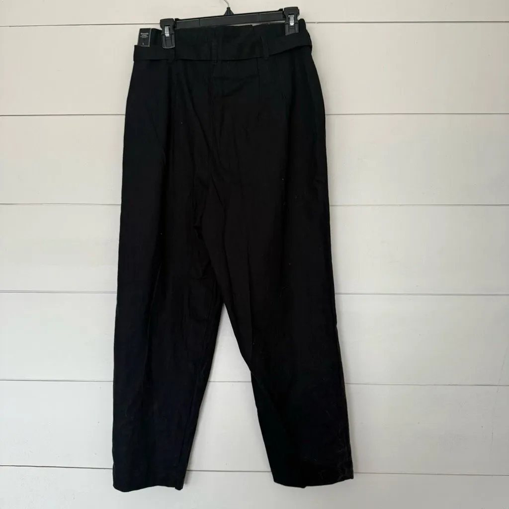 Abercrombie & Fitch Women’s Large Black Linen Belted Trousers LagenLook Capsule - Image 4