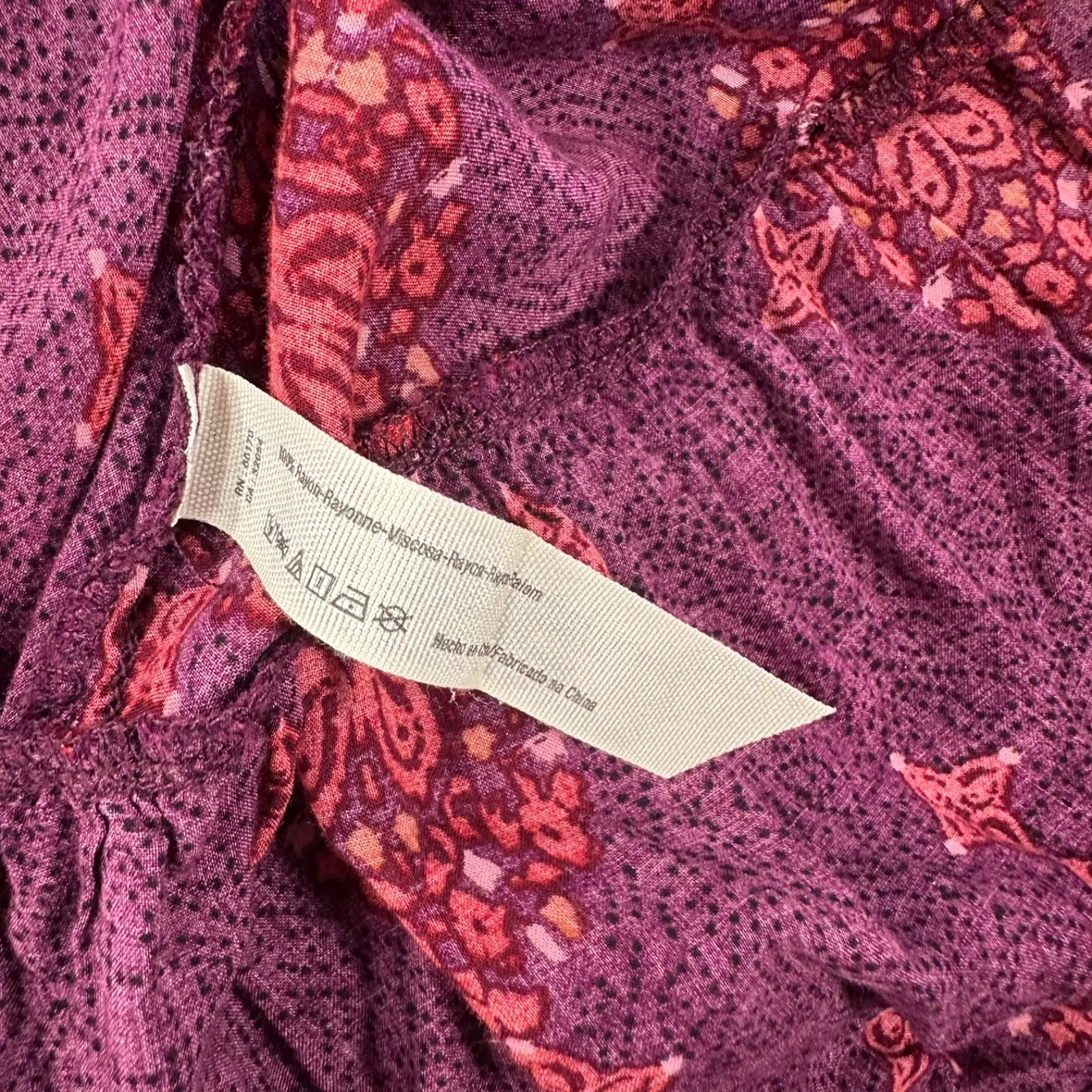 Free People Tunic Mini Slip Dress Women's X-Small Purple Burgundy Cutout Back - Image 5