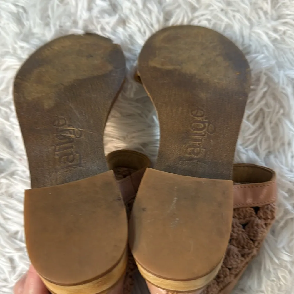 Anthropologie Latigo Womens Shoes Rupee Sandals Leather Flat Crochet Boho 7 - Image 7