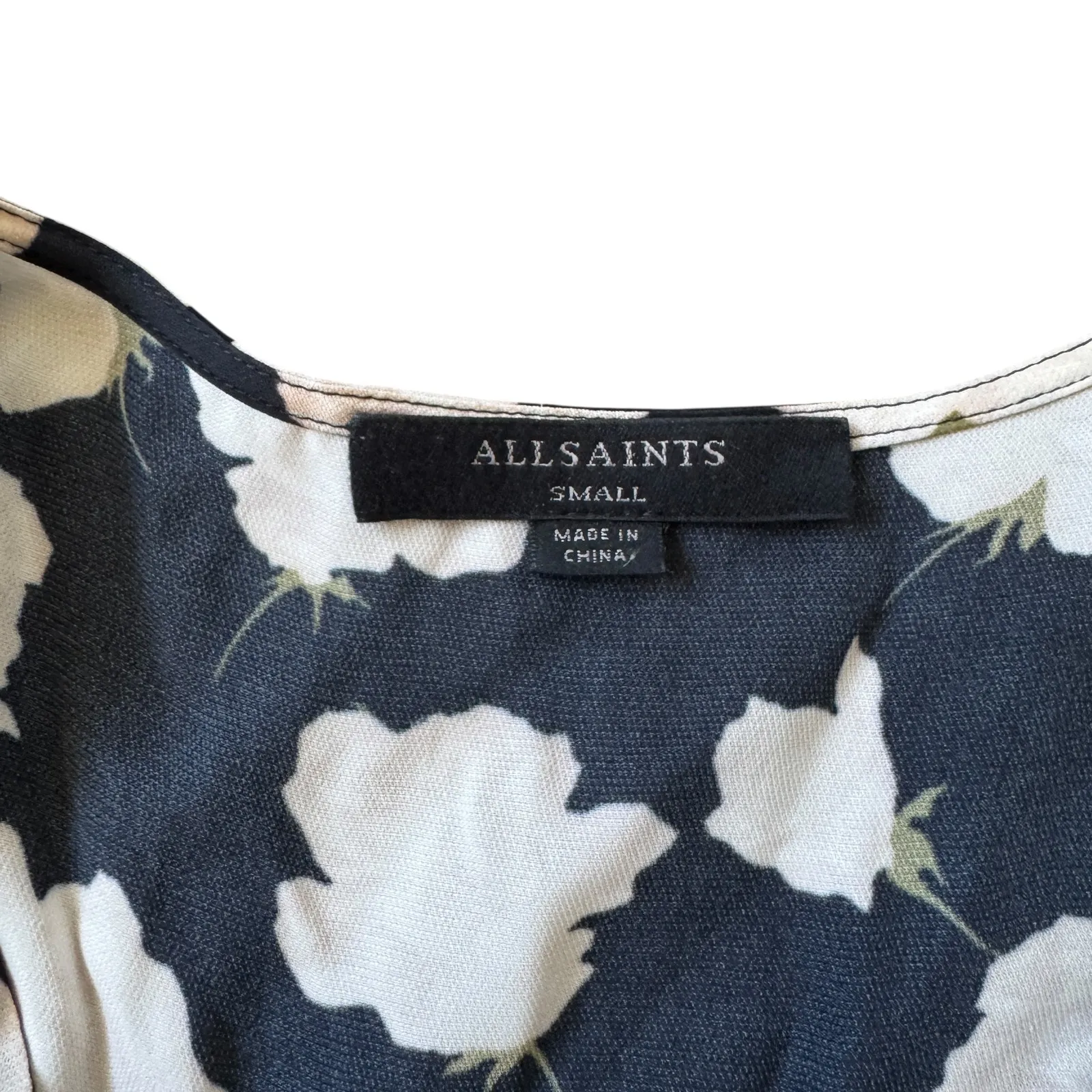 All Saints Black Floral Wrap Maxi Dress - Image 4