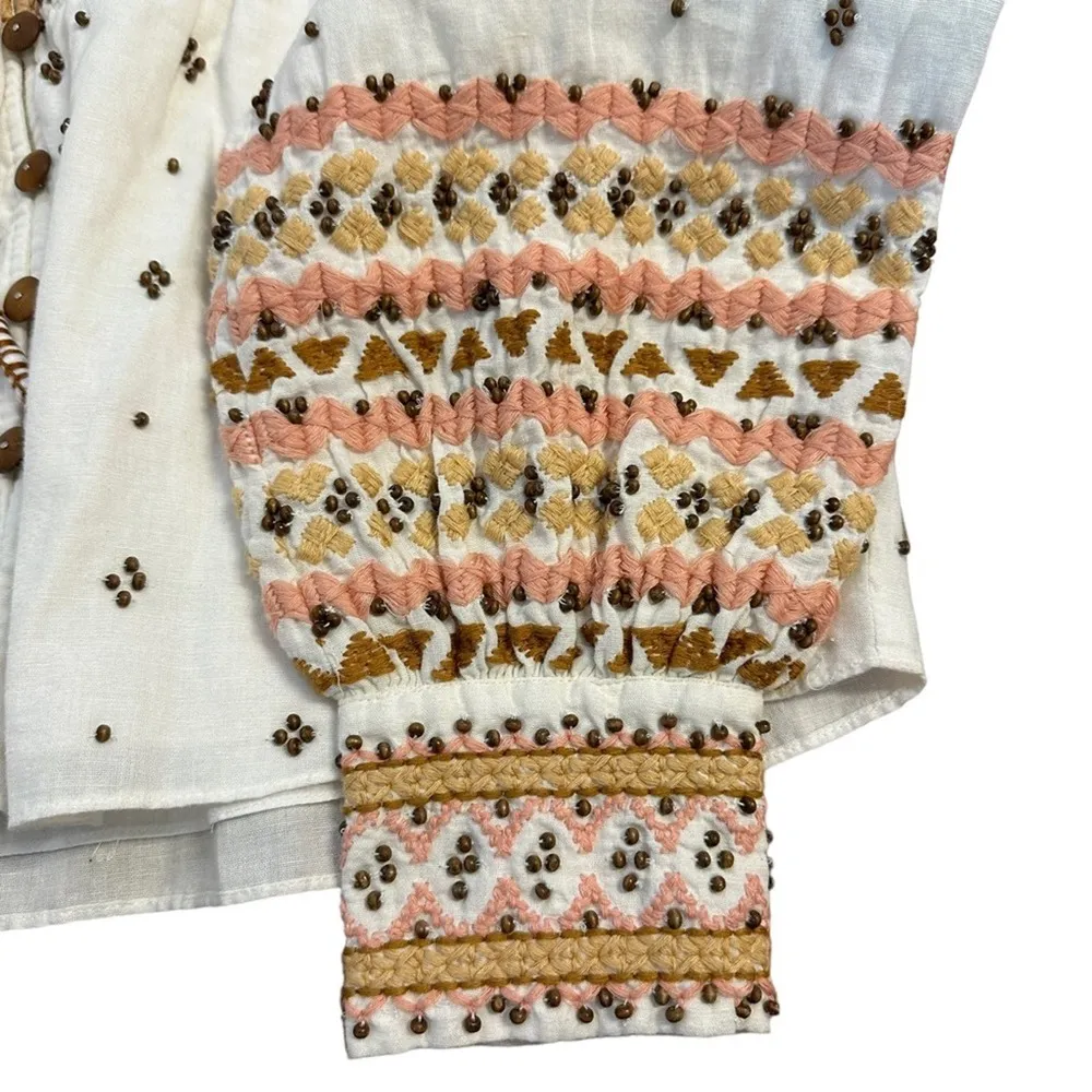 NEW Veronica Beard Fernanda Embroidered Cropped Jacket Off-White - Image 7