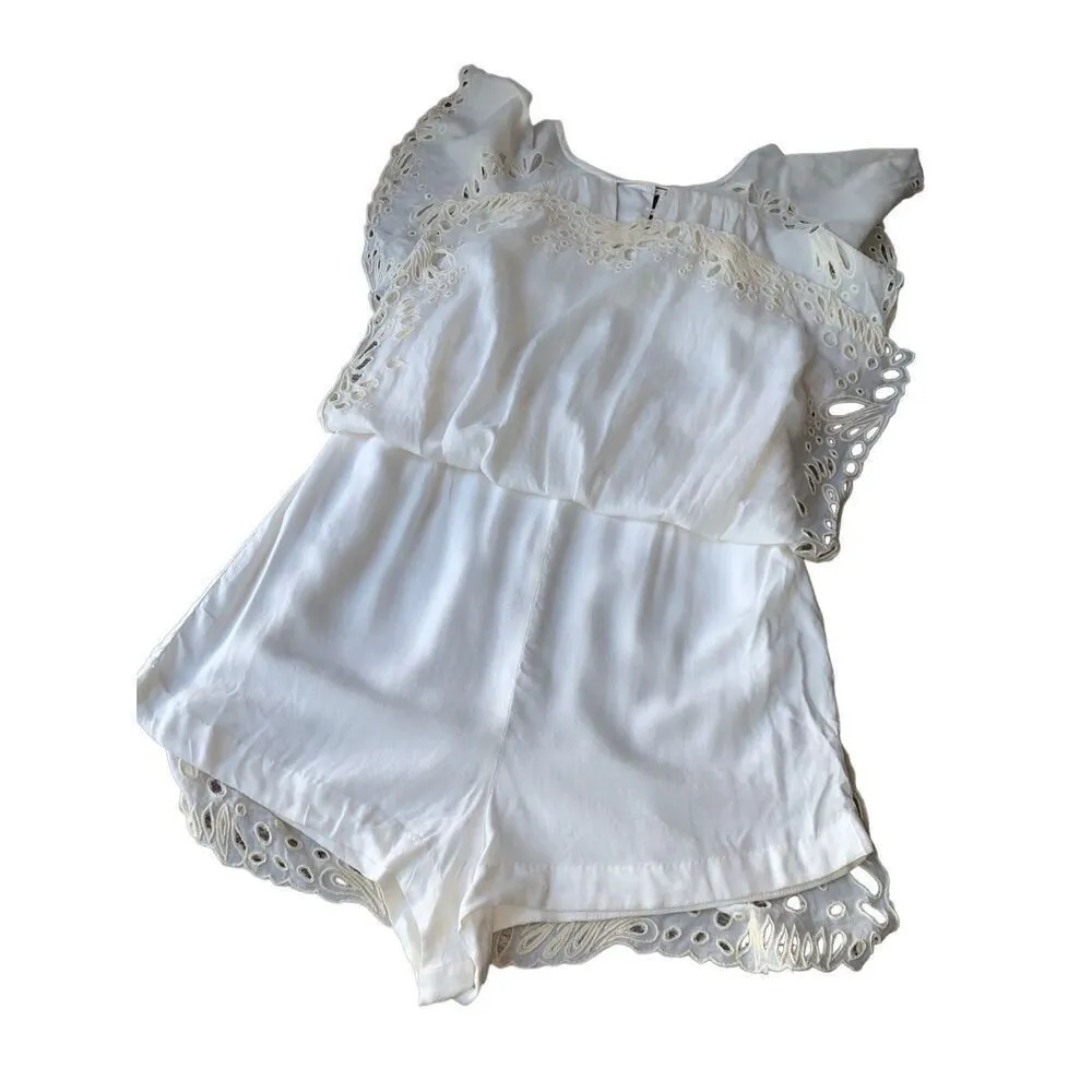 Free People Ivory Eyelet Sahara Romper - Image 11