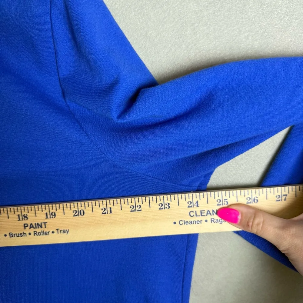 Kim Rogers Women’s Royal Blue Drawstring Collar Cardigan Roll Tab Sleeve size L - Image 9