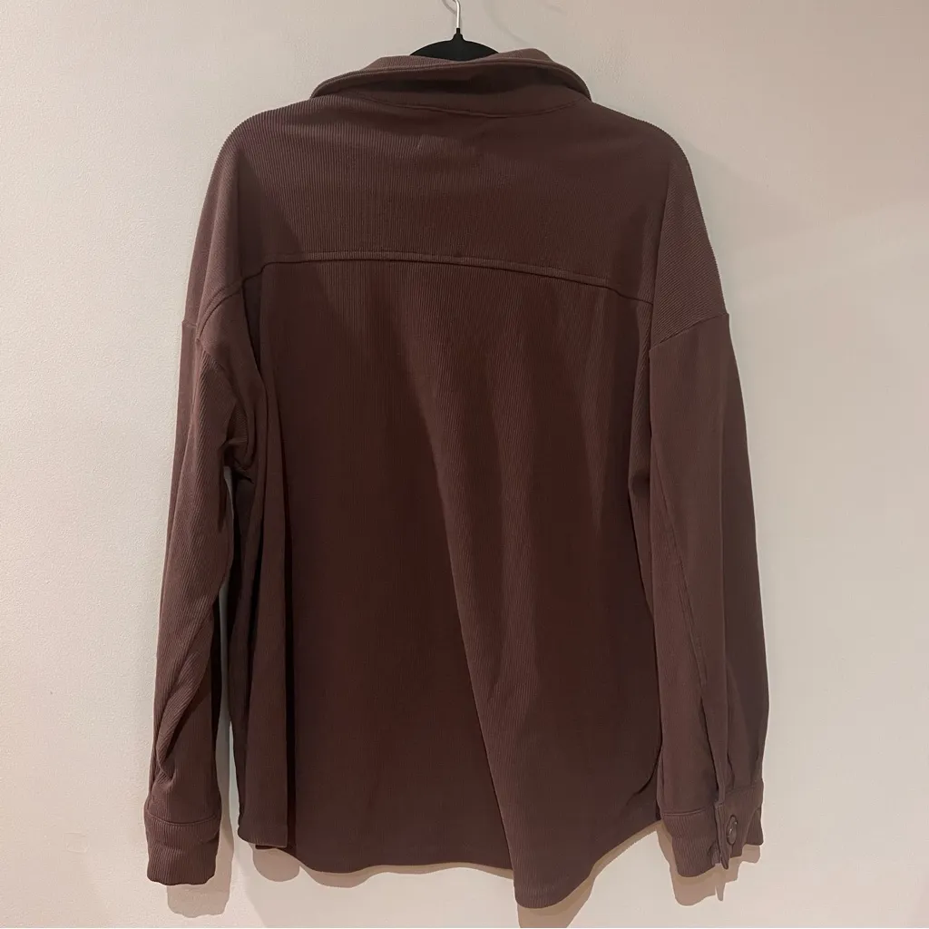 Hippie Rose Brown Ribbed Jacket Top - Image 2